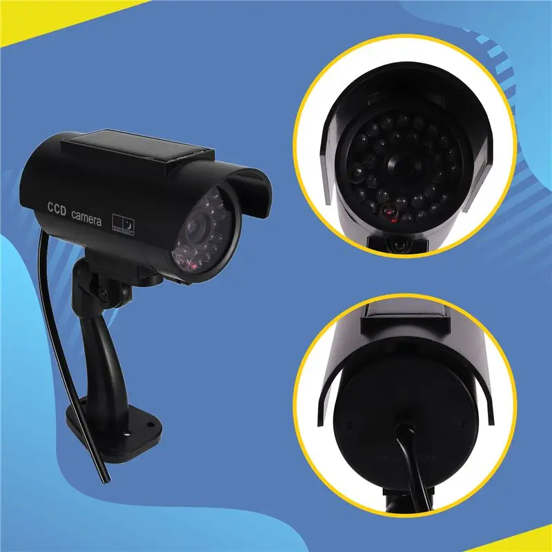 Simulation Solar Camera Outdoor Surveillance Simulation Fake Camera Dummy Cam With LED Light