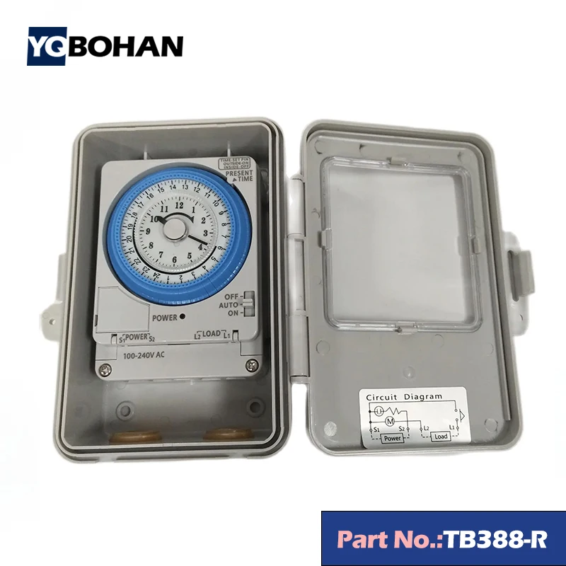 Mechanical Timer TB388 TB388R 15 Minutes 24 Hours Analog Time Switch Relay AC220V 20A Power Failure For Saudi Arabia