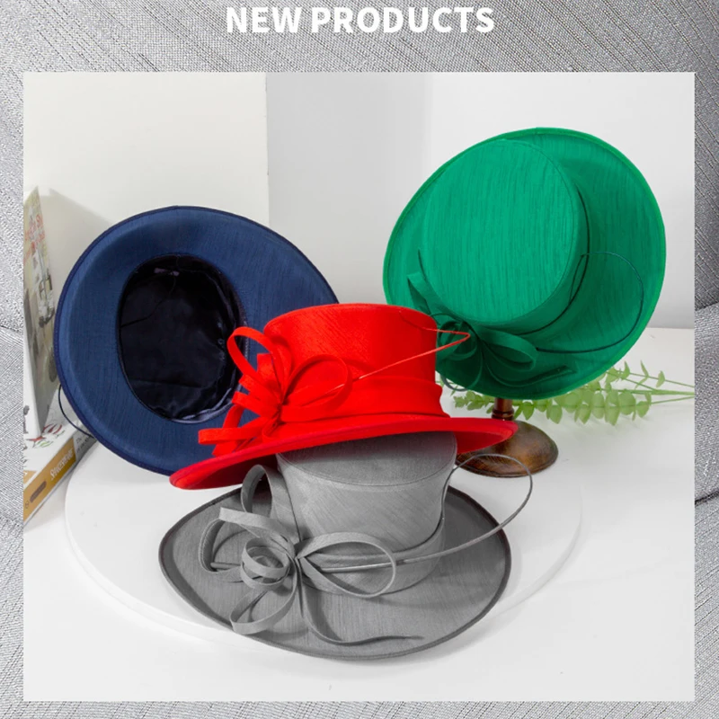 Fashion Luxury Fashion Feather Tea Party Church Hats Elegant Photography Top Hat Female Banquet Fascinator Wedding Formal Hats