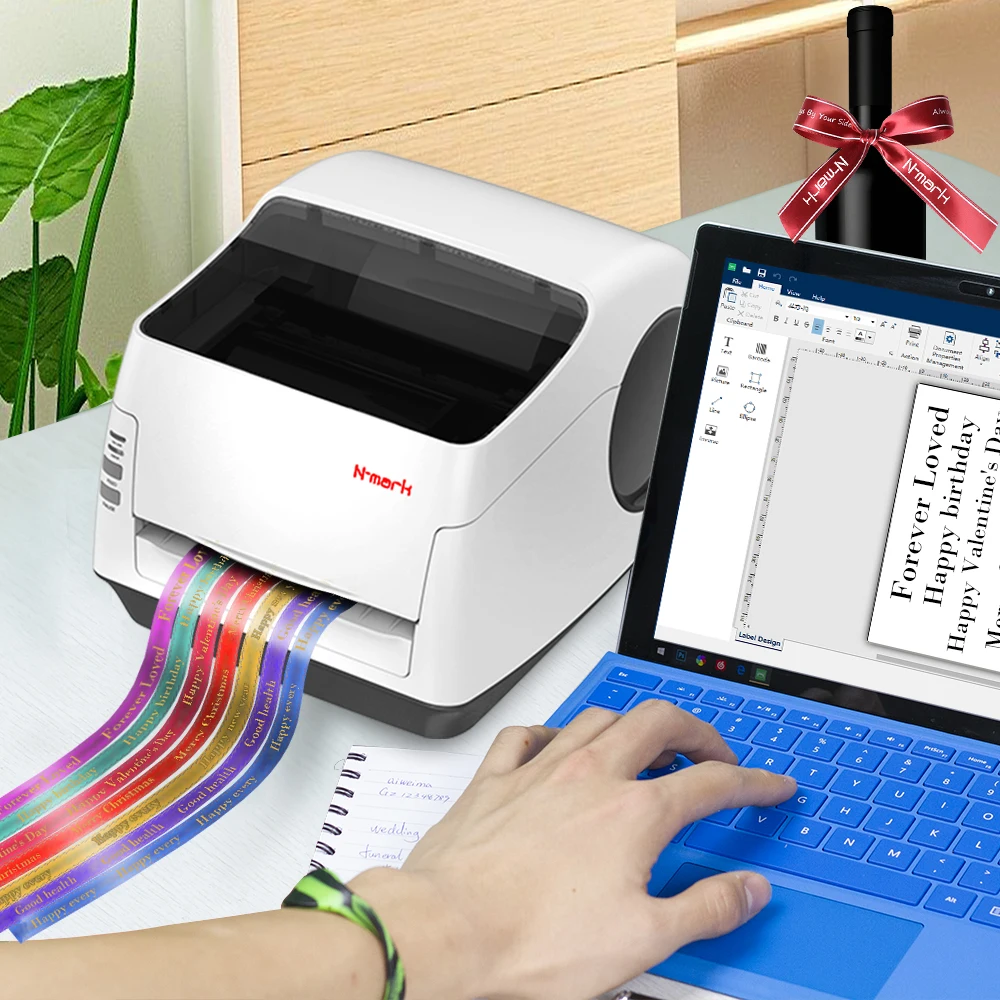 N-mark New Design Satin Ribbon Lanyard Printer Satin Ribbon Bow With Logo Gift Box String Bow,fast Speed Printer