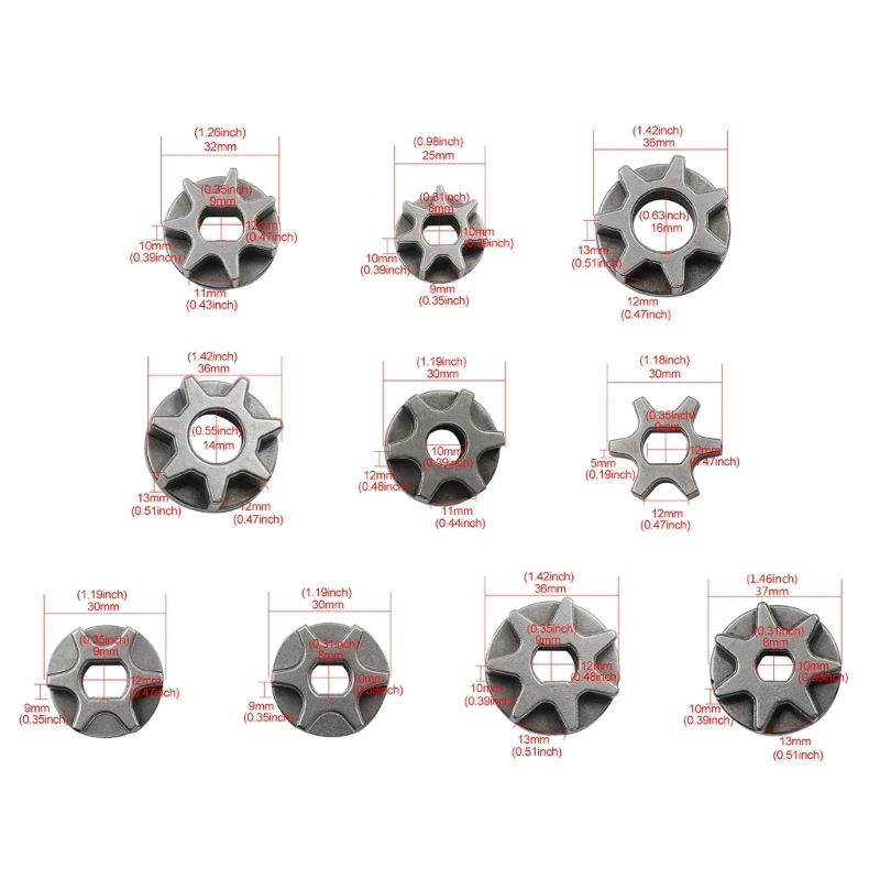 Gear  Drive Replace Sprocket Gear Asterisk 3/6/7 Teeth Electric Chainsaw Chain Angle Grinder Electric Saw Gear