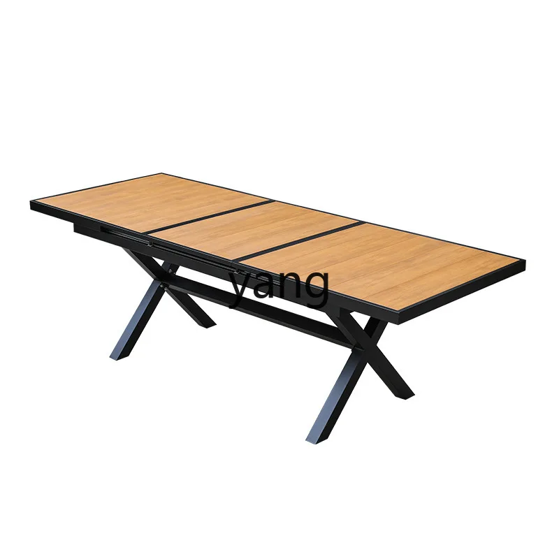 

LH outdoor stretch tables and chairs plastic wood courtyard outdoor simple leisure balcony waterproof tables and chairs