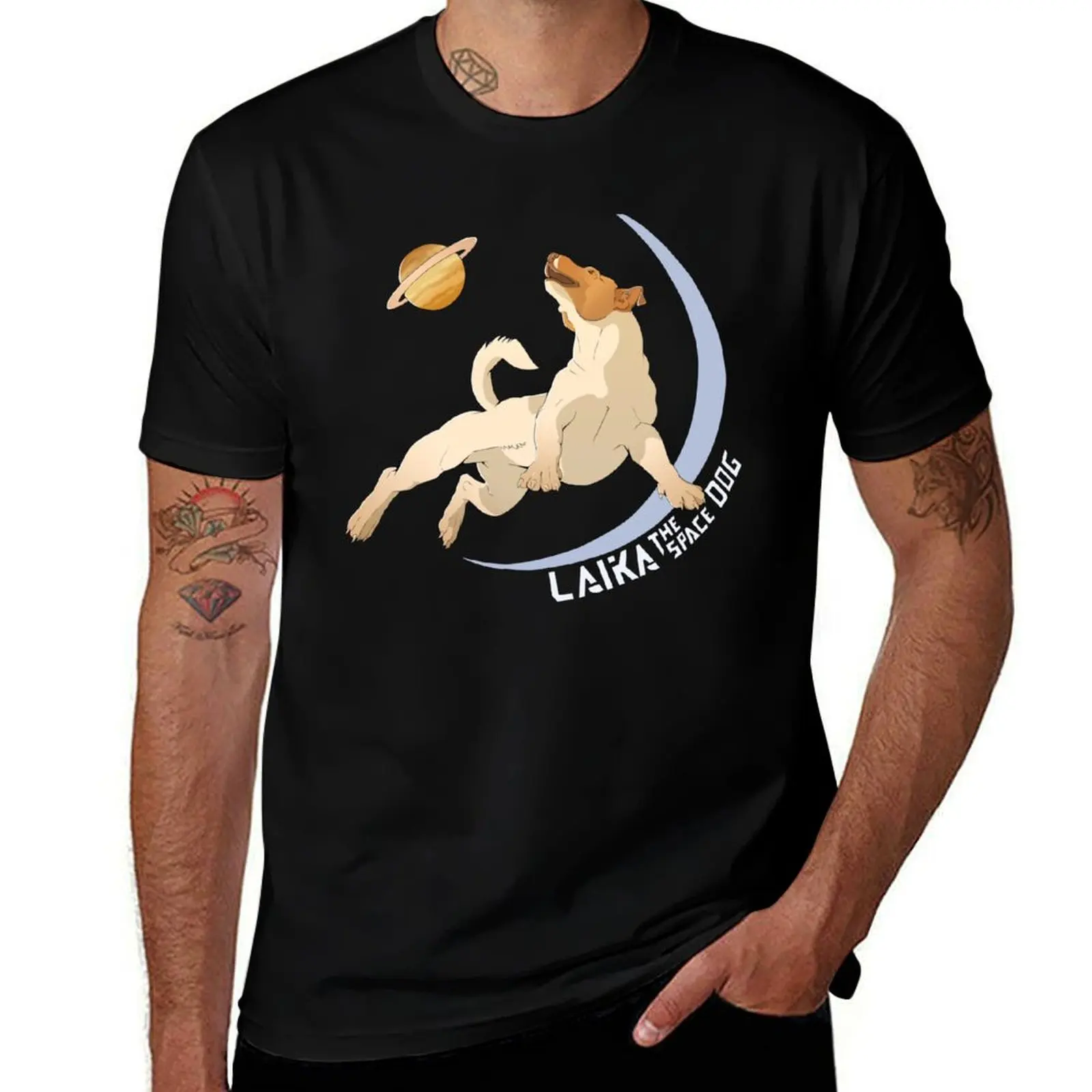 

Laika shirts quality high men men t The T-Shirt Dog man man Space cotton for casual t shirts t shirts for T-Shirt