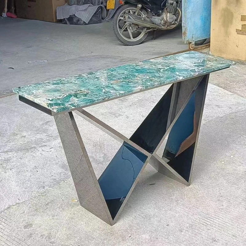 

light luxury strip and narrow side table observation platform, stainless steel extremely narrow entrance table