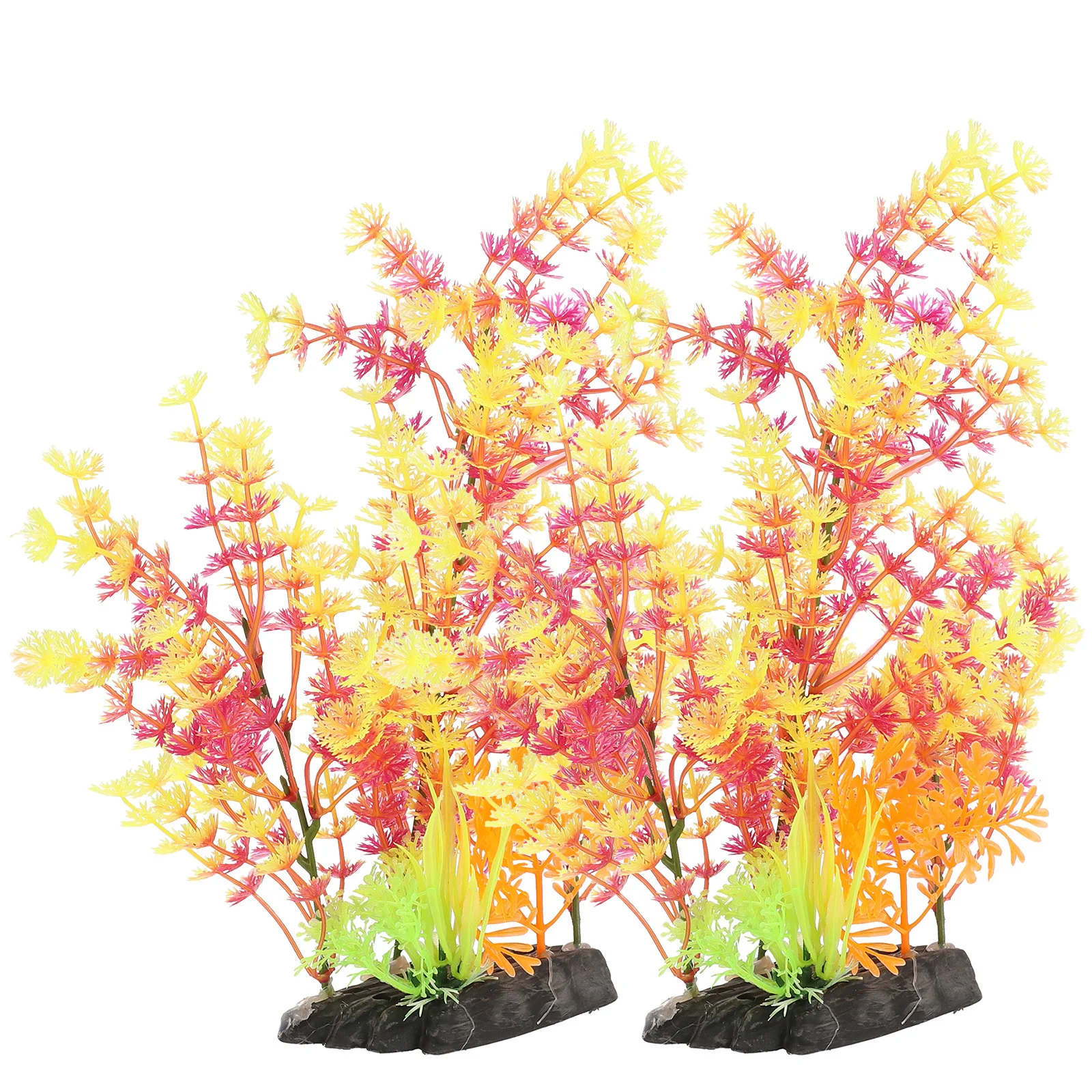 

2pcs Water Grass Aquarium Plants Plastic Decor Fish Tank Decoration Small Artificial Plants For Freshwater Aquarium Turtle