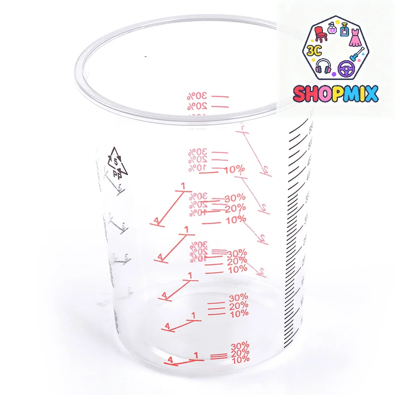 10Pcs 600ml Plastic Paint Mixing Cups Mixing Pot Paint Mixing Calibrated Cup
