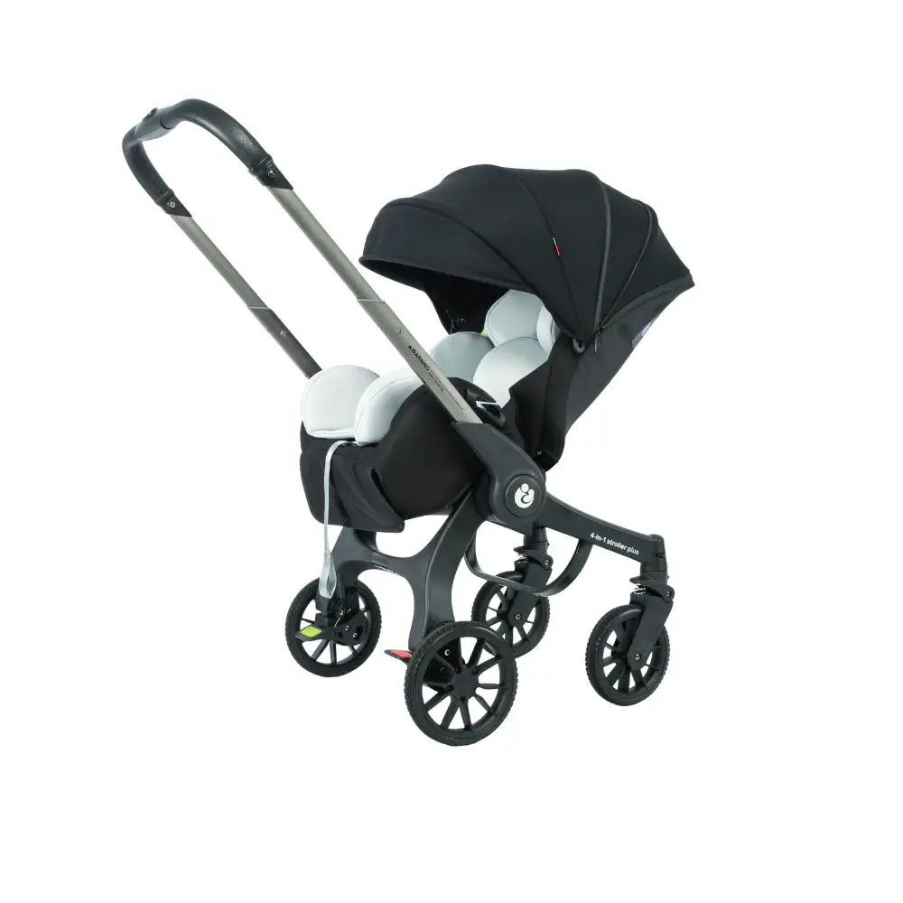 4-in-1 kinderwagen met verhoogde zitpositie voor pasgeborenen, inclusief babyautostoeltje & peuterzitje, verstelbare zitpositie voor baby's, lichtgewicht frame van ruimtevaartaluminium, zomerzitje van