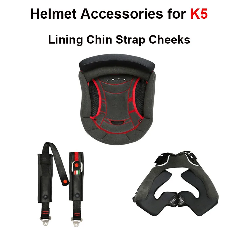 

For K5 Motorcycle Helmet Top Iining Cheek Pad Chin Strap Full Helmet Sponge Pad Riding Lining Accessories