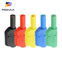 32A Shrouded 4mm Stackable Banana Plug Fully Insulated Safety Nickel-plated Copper Connector