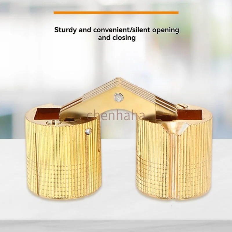 Copper Hinge Cabinet Door Flip-Up Flat Opening Hinge Hidden Cylindrical Box Decorative Box Seamless 180-Degree Cross Hinge