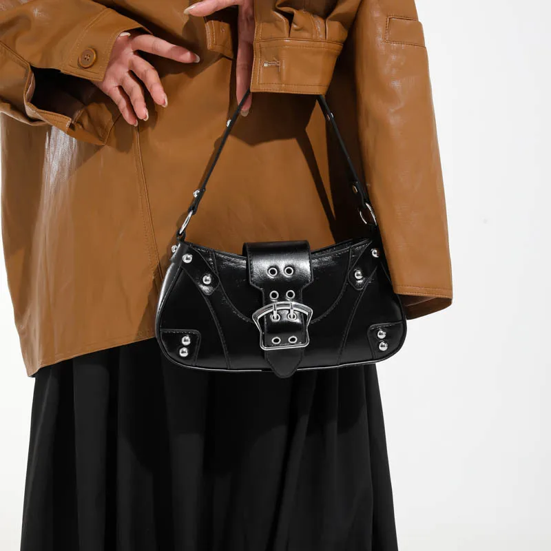 

2025 Motorcycle Shoulder Bag, Edgy Crossbody Purse for Women, Street Style Sling Bag, Alternative Urban Unisex Chest Bag​