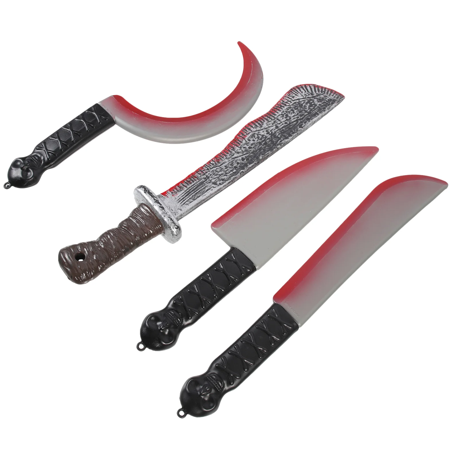 4 Pcs Blood Knife Props Fake Cutters Halloween Bloody Knives Plastic Party Supplies Decorate