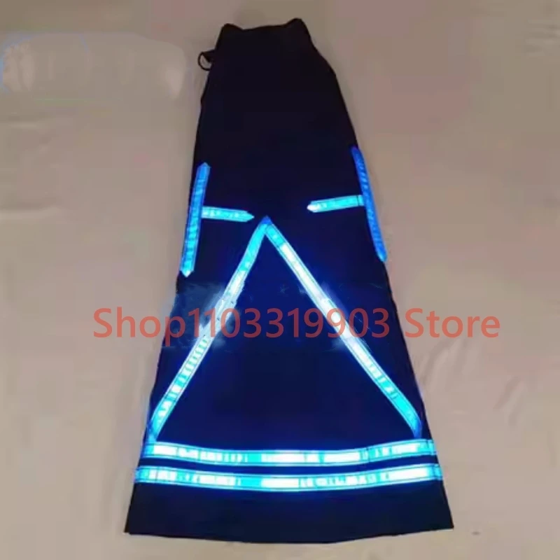 

Ghost Step Dance Pants Double Cross Pattern Reflective Strip Night Vision Shuffle Dancing Pants Reflective Dance Trousers 2025