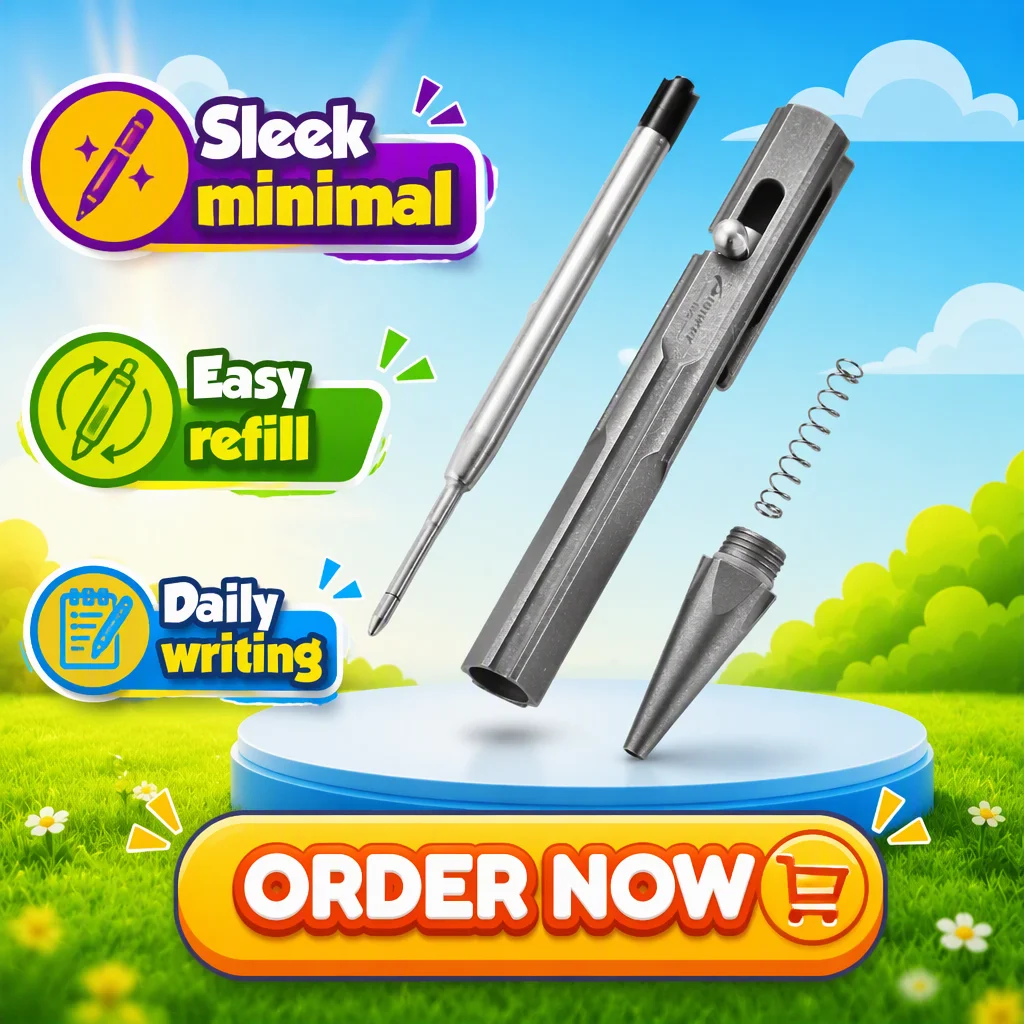 Titanium Pen Multi-functional Lightweight EDC Grade Titanium Alloy Pen New Tactical Bolt Action Design ZSB018
