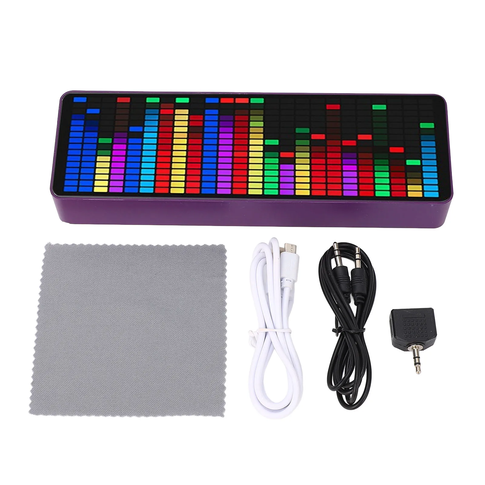 

20 Dynamic 7 Color Music Spectrum Display 384 LED 1624 Segment Rhythm Light Level Voice Sensor Pickup Analyzer with Clock