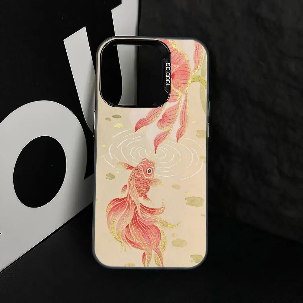 

Pink koi flowers case for iPhone17 16 15 14 13 12 11 Pro/ Max/Plus shock-proof rear cover anti-fingerprint