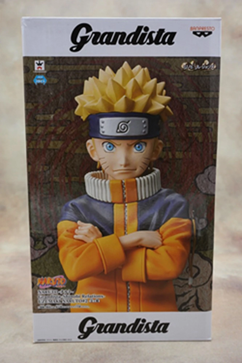 Naruto Shippuuden Uzumaki Naruto Figura de Ação Anime, brinquedo modelo facial intercambiável, Grandista Shinobi Nero, 25cm