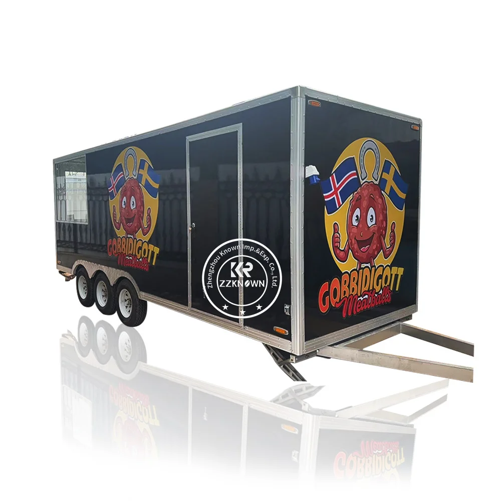 2024 Most Popular BBQ Food Trailer Street Food Trailer With Equipment Concession Food Trailer With Porch