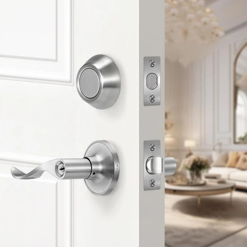 

Entry Door Locksets with Deadbolt, 5 Pack Satin Nickel Entry Lever and Single Cylinder Deadbolt, Keyed Alike Combo Pack, Fit for 1-3/8" to 1-3/4" Door Thickness, for Entrance and Front Door
