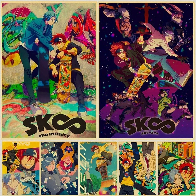 Anime SK8 the Infinity Home Room Decoration Wall Stickers Vintage Kraft Paper Posters Cartoon Art Painting