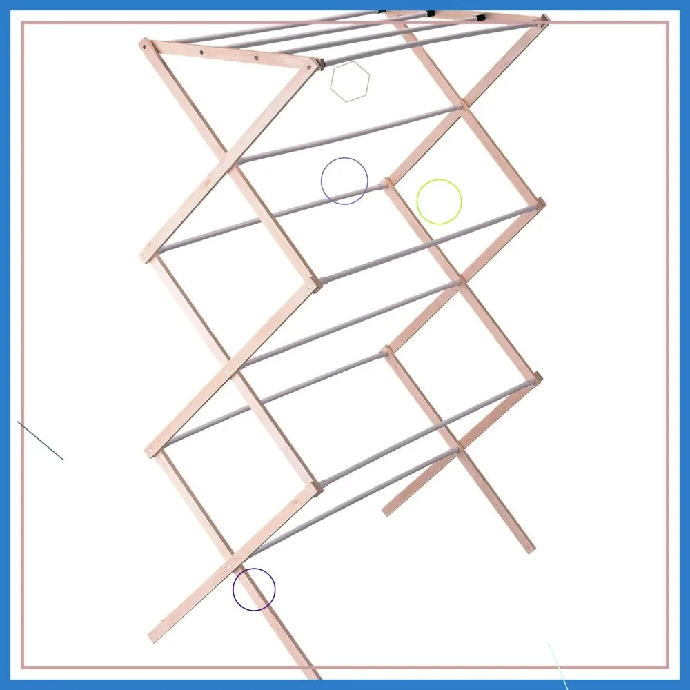 

Складная деревянная сушилка для одежды с 27-футовым подвесным пространством, предварительно собранная для удобного хранения