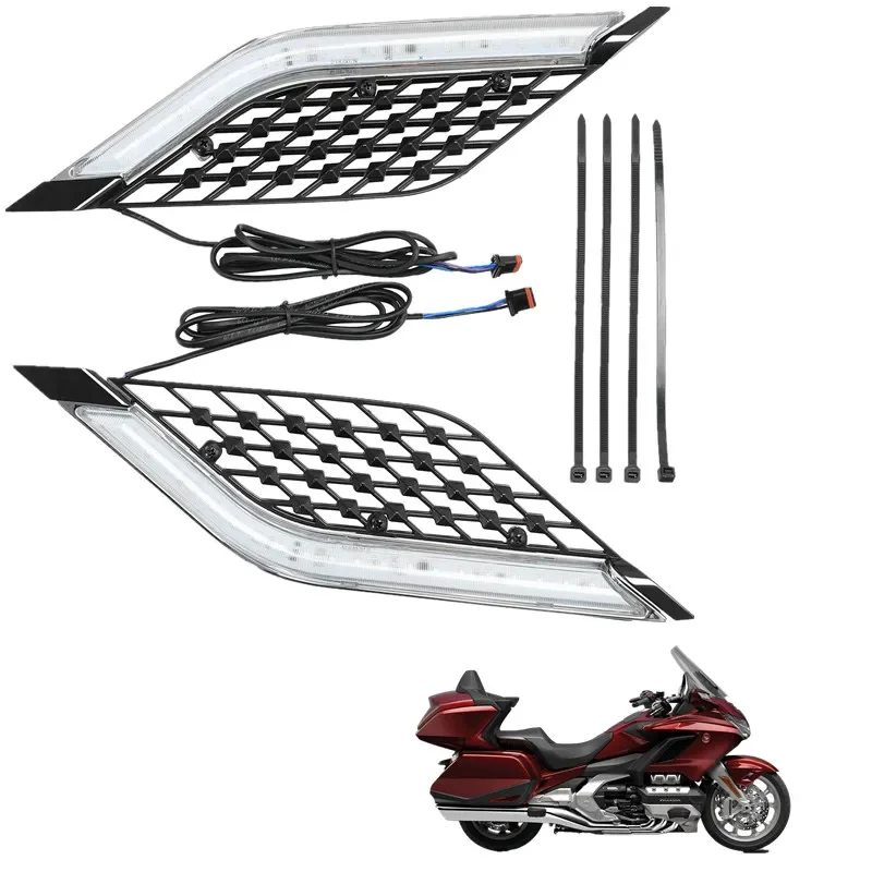 

For Honda Gold Wing GL1800 2018-2023 Motorbike Acsessories LED Radiator Grill Panels Decorative Light