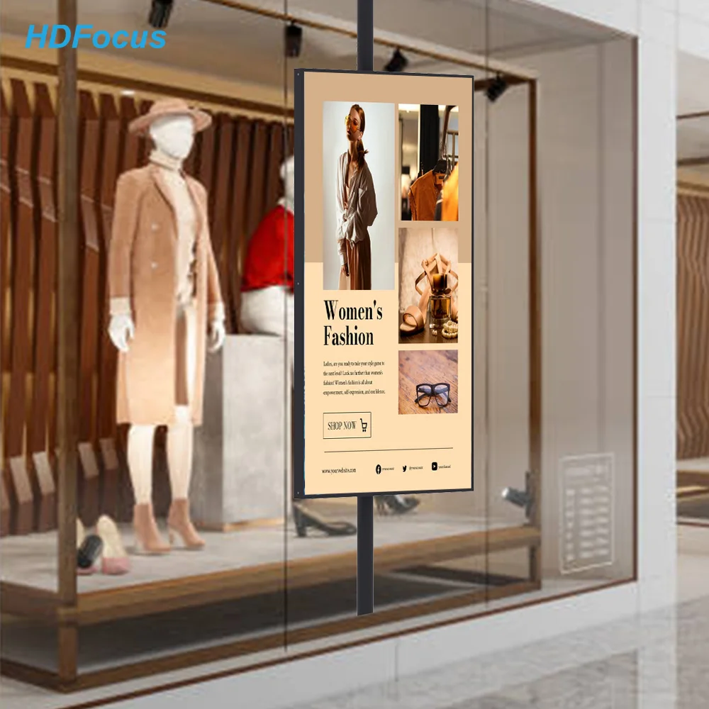 Shop 65 Inch 2500Nits High Brightness Hanging Advertising Lcd 4K Facing Window Displays Android Digital Window Display Signage
