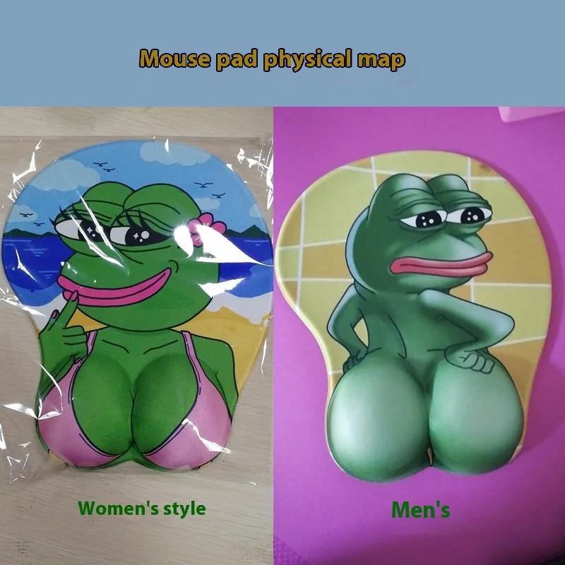 Sad Frog 3D Massage Muismat Pols Muismat Comfortabel en Grappig Groene Kikker Grote Mond Lachende Kikker Muismat Pepe Jongens Cadeau