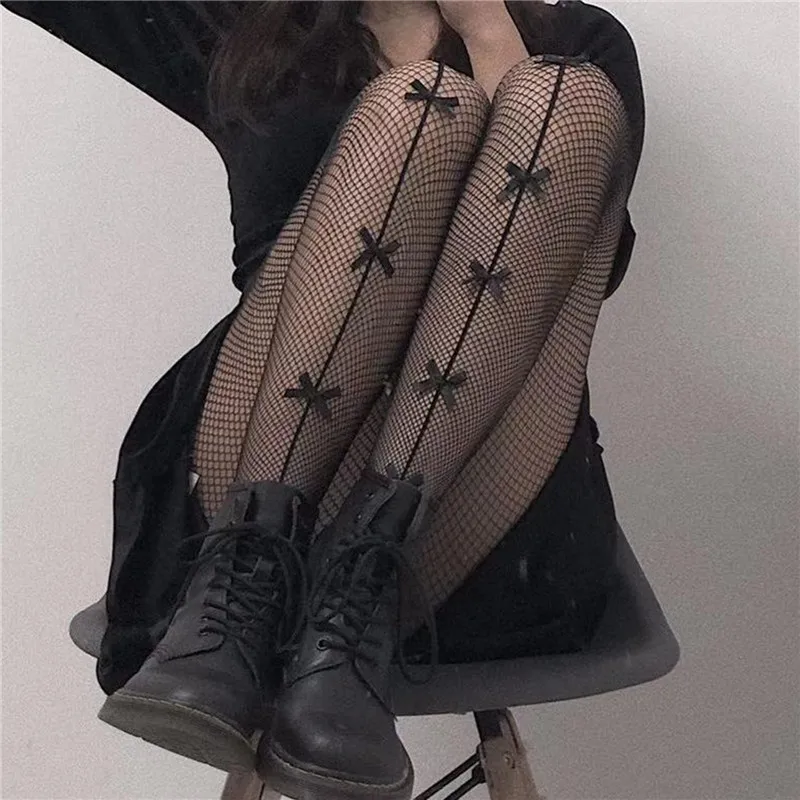 Frauen JK Mädchen Nette Bowknot Strumpfhosen Lolita Strumpfhosen Sexy Spitze Mesh Fishnet Oberschenkel Hohe Strümpfe Club Party Cosplay Kawaii Strumpfwaren – Detail 10