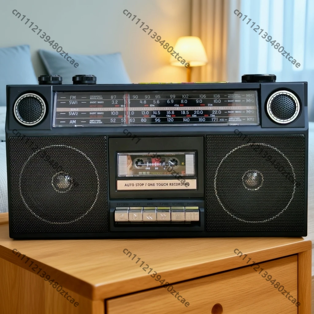 Dual Stereo Cassette Recorder Radio Tape to UMP Transfer Bluetooth Card Powerful Stereo Sound