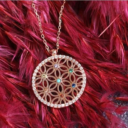 Trendy Jewelry 925 Sterling Flower of Life Necklace