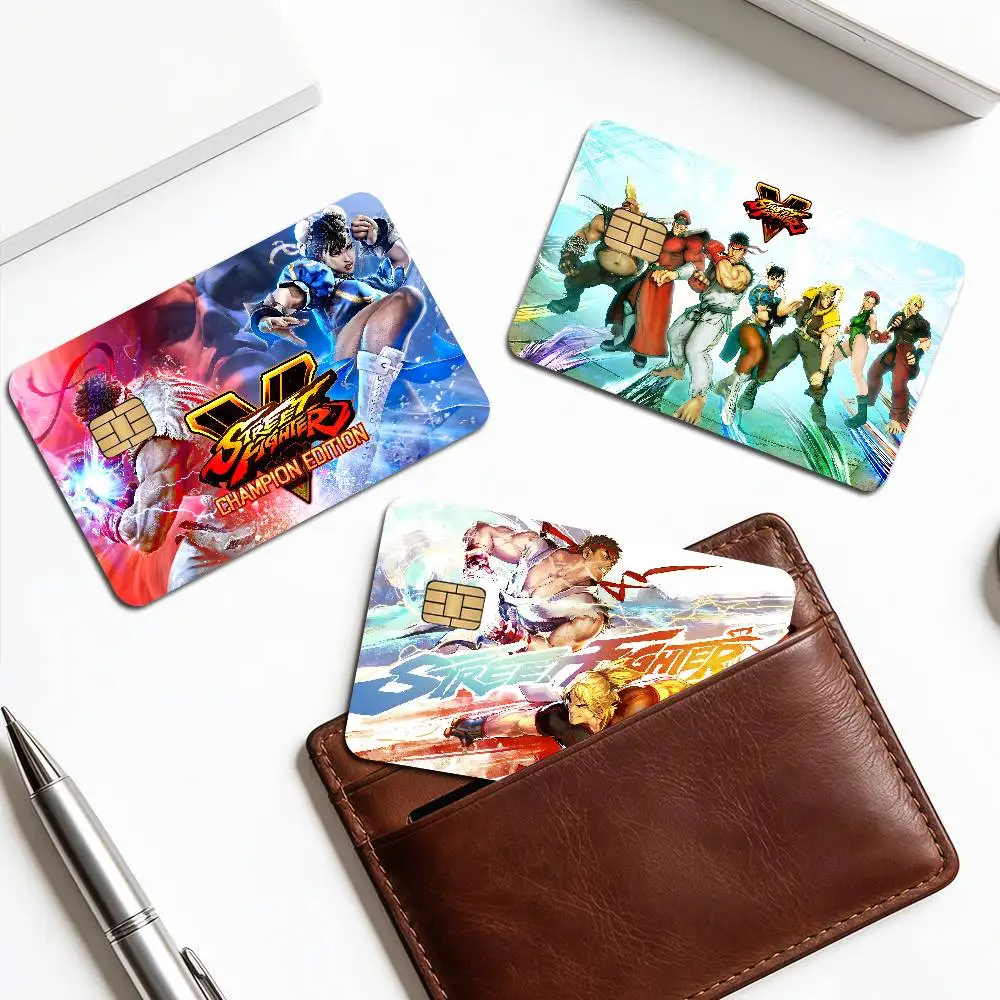Fighting POWER S-Street F-Fighter Game Film Cover Sticker Case for Small Chip Credit Debit Card Front Side