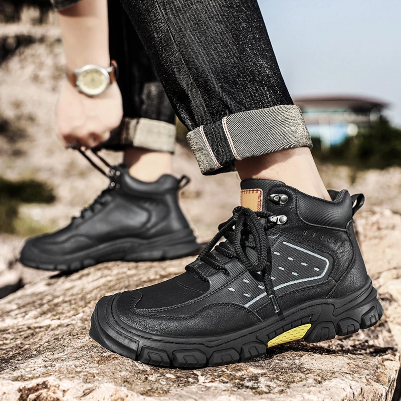 

Quality Soft Breathable Anti-collision Hiking Men Boots Branded Outdoor Comfort Non Slip Hiking Shoes Autumn Winter Casual Shoes