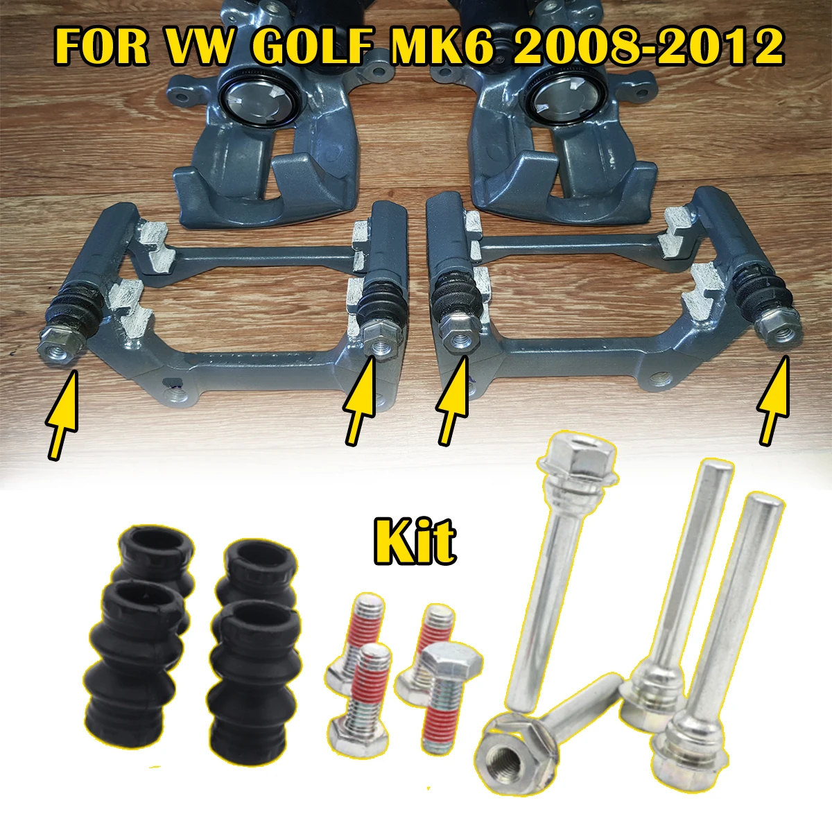

Rear Brake Caliper Cylinder Slider Guide Pin For Disc Housing Bolts Rubber Bushing Boot Seal Kit FOR VW GOLF MK6 2008-2011 2012