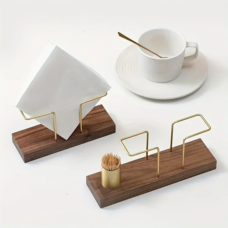 Hotel Restaurant Desktop Napkin Holder, Table Hand Paper Holder,  Living Room Exquisite Solid Wood Creative Vertical Hand Paper