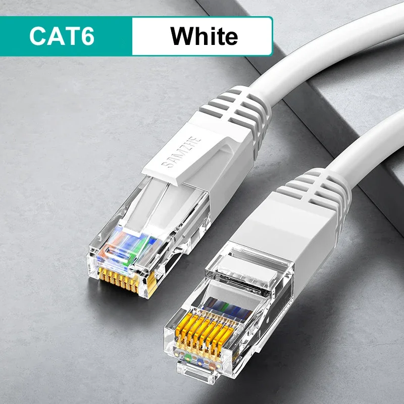 Samzhe 1000Mbps Cat6 Ethernet-kabel Gigabit High Speed Internet Cord RJ45 Afgeschermde Netwerk LAN-snoer voor PC PS5 PS4 PS3 Xbox