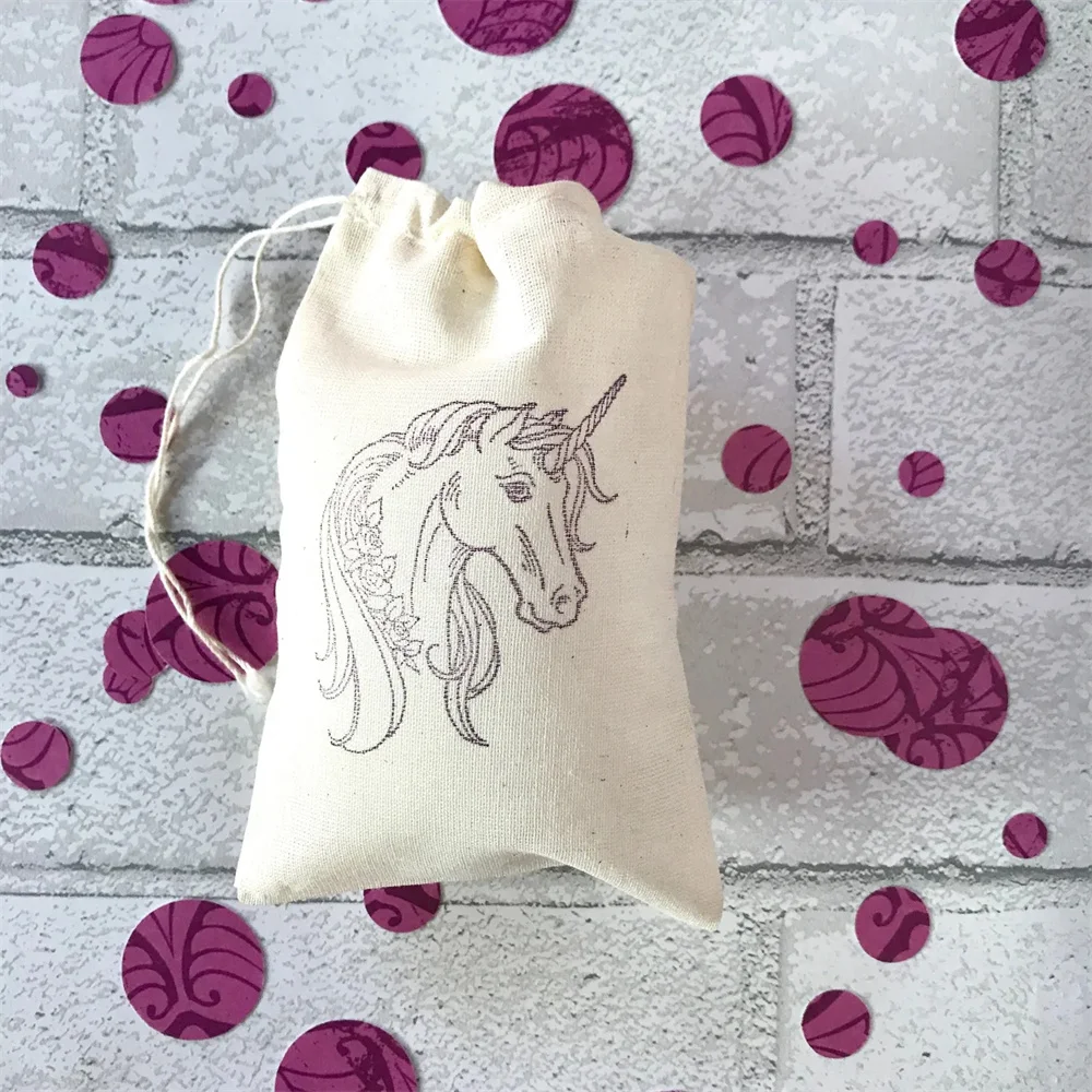 

20PCS Unicorn Favor Bags Bachelorette Party Bags Birthday Goodie Bag Baby Shower Gift Bag Muslin Soap Jewelry Wedding Welcome