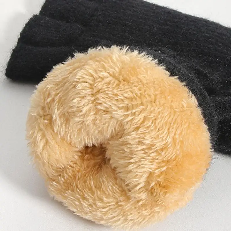 قفازات دافئة سميكة بتصميم نصف إصبع، قفازات مرنة تعمل باللمس للداخل Y08E #3