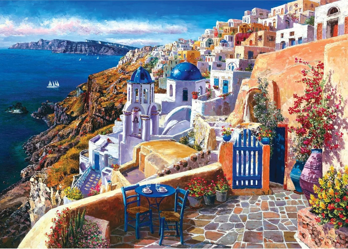 

1000/500/300 Pieces Santorini Jigsaw Puzzles for Adults Games Family Fun Landscape Puzzles Educational Toys Birthday Gifts