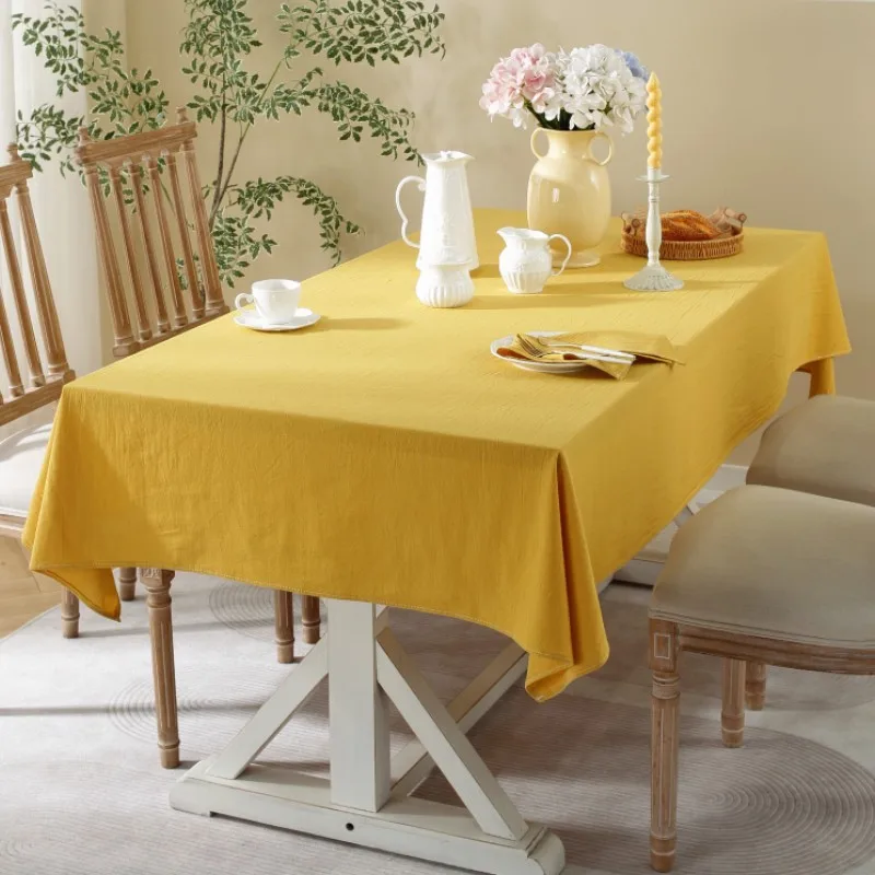 100% Cotton Table Cloth Solid Color Simplicity Wash Cotton Table Cover Restaurant Kitchen Party Holiday Tablecloth Decoration