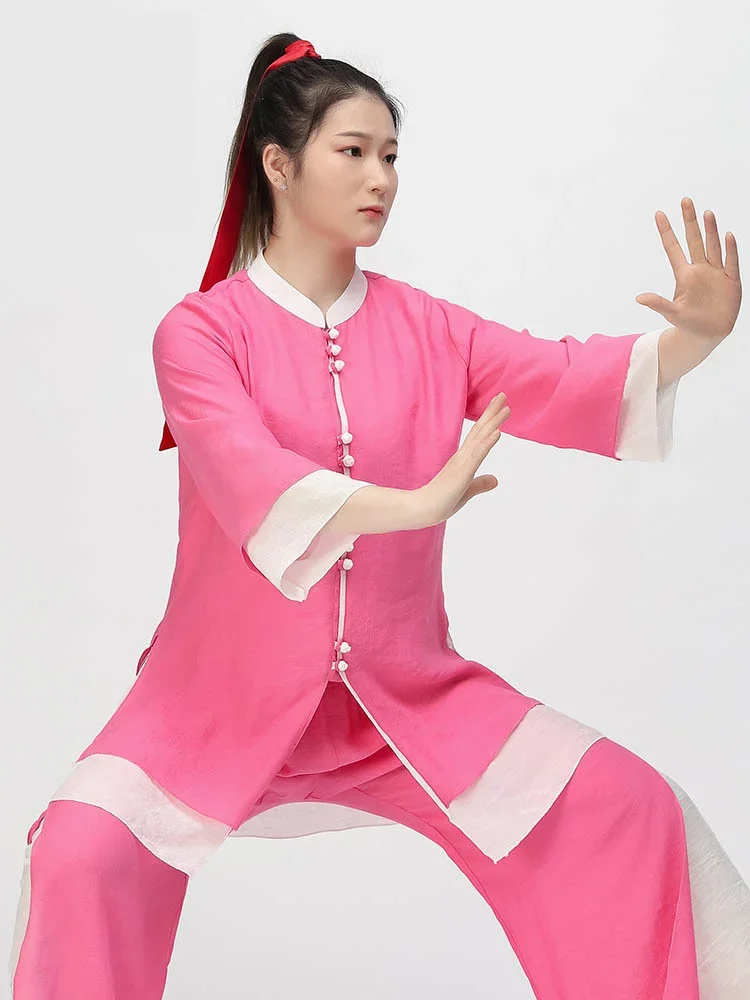 Summer Tai Chi Clothes Wushu Clothing Kung Fu Dress Martial Art Uniform Middle Sleeves Breathable 2022 New Style Free Shipping