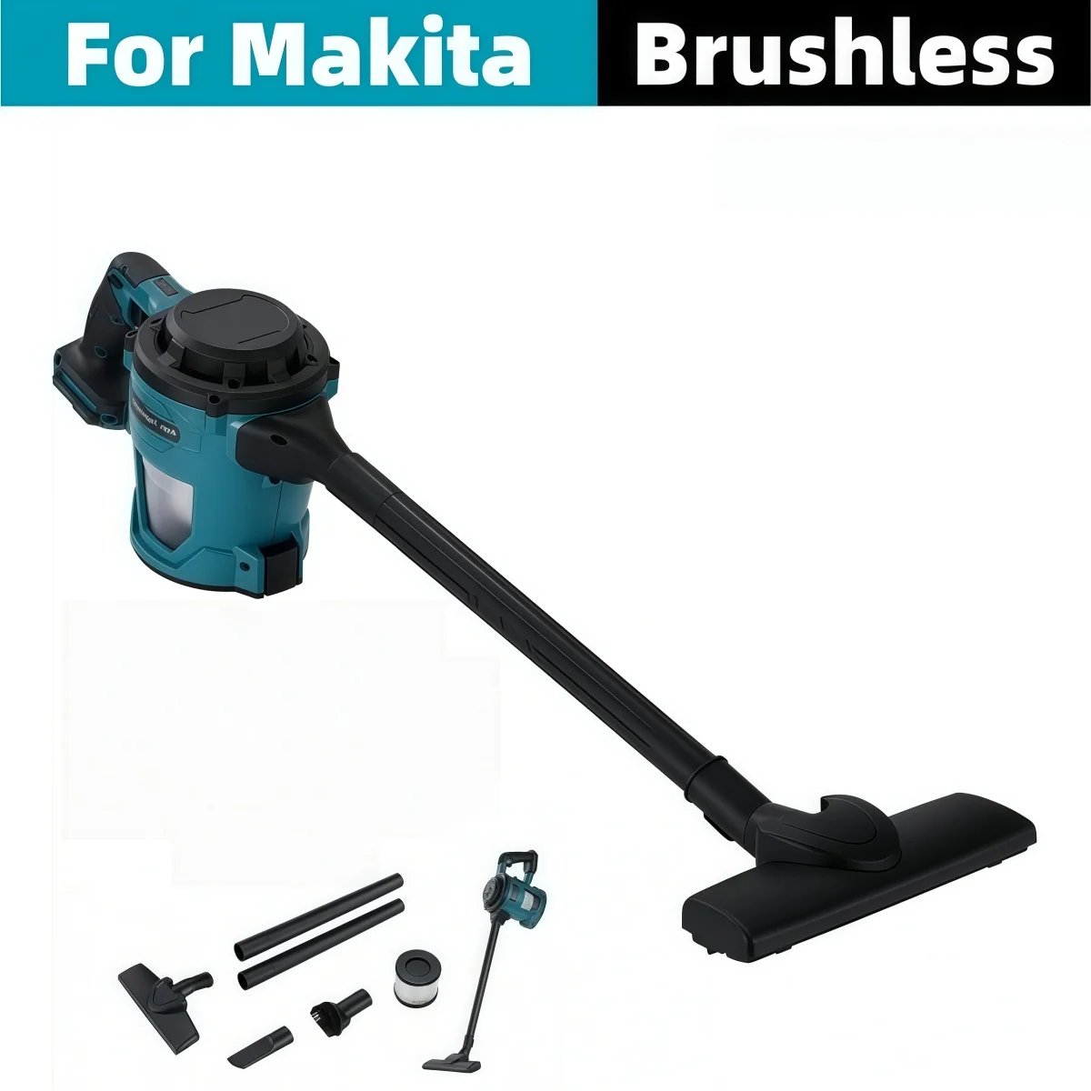 Brushless Wireless Handheld Vacuum For Makita 18V Battery, 32000RPM 16000PA Strong Suction Large Capacity for Household&Car Use