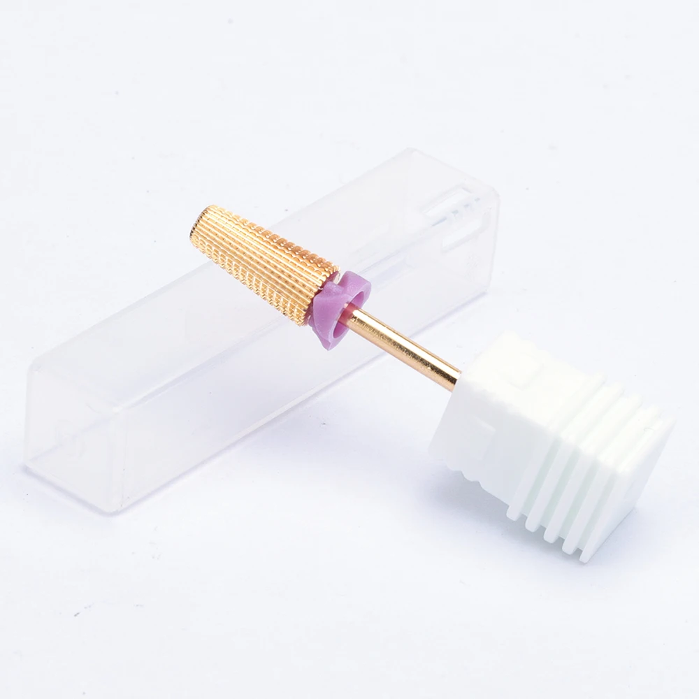 タングゴールドネイルドリルビット,カーバイドフライス,マニキュアマシン,ペディキュアファイルツール,アクセサリー,5 in 1, 1個