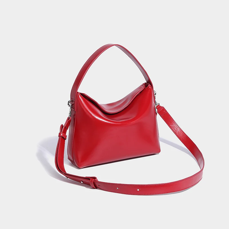 Red Wedding Tote Bucket Messenger Bag For Women Luxury Designer Handbag And Purse 2024 New In Fashion Simple Shoulder Crossbody