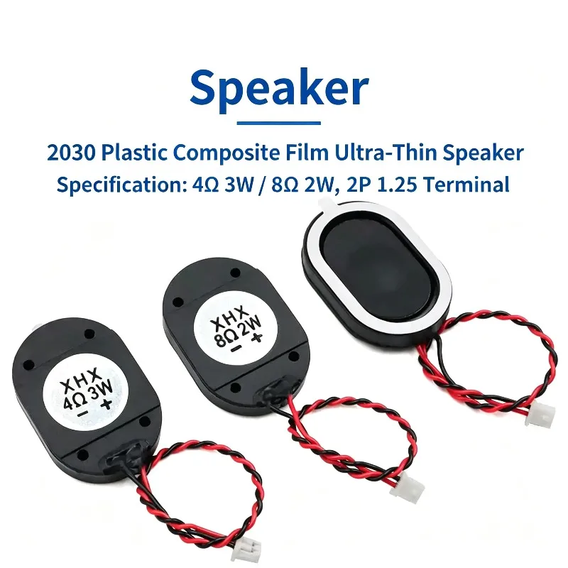 5PCS 2030  Plastic Composite Membrane 4 Ohm 3W Speaker 3020 8 Ohm 2 Watts Speaker Ultra-thin Horn 2P 1.25 Acoustic Components