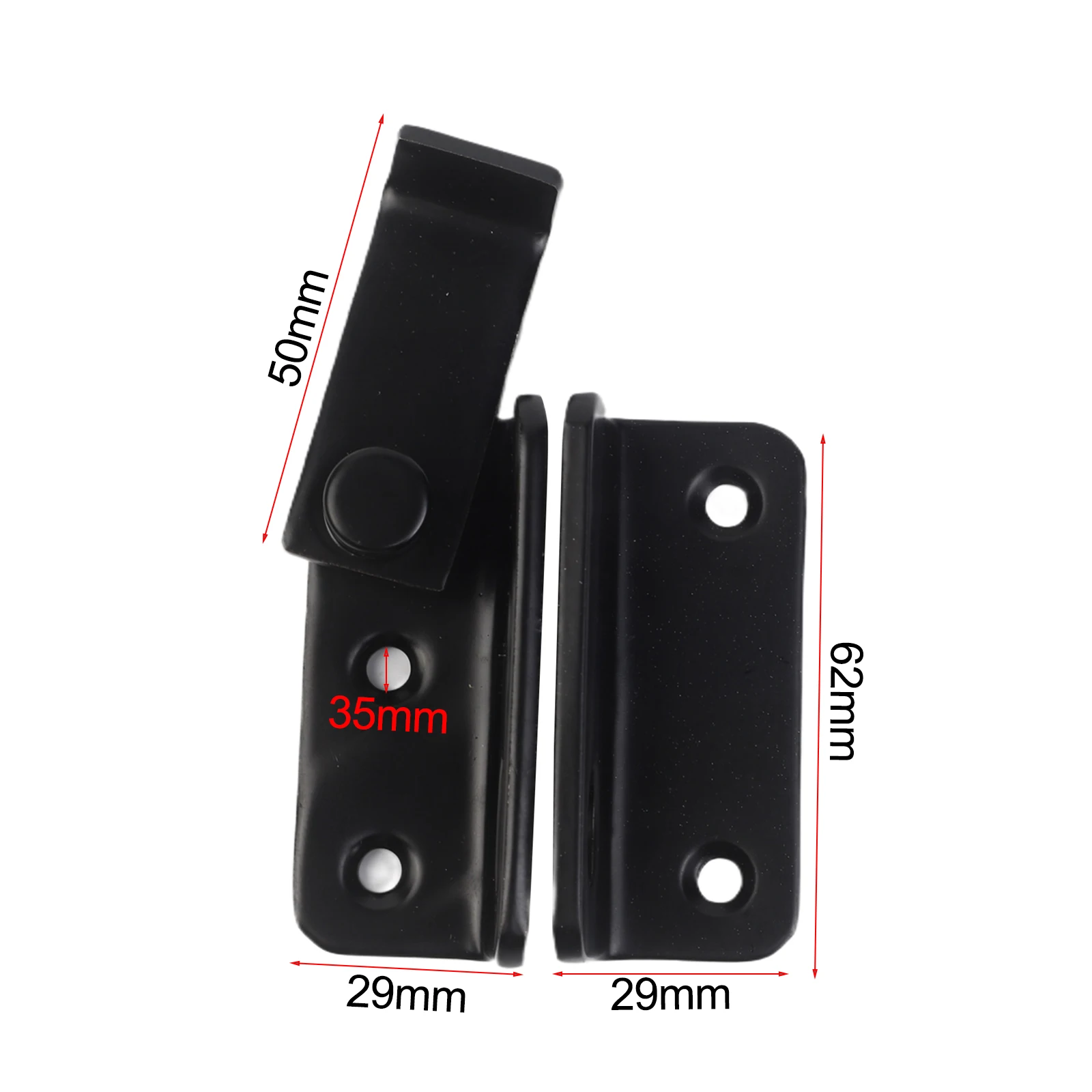 1Pc Black Stainless Steel Lockable Latch 2 In 1 Door Window Fence Security Bolt Hasp Padlock Compatible Home Garden Hardware