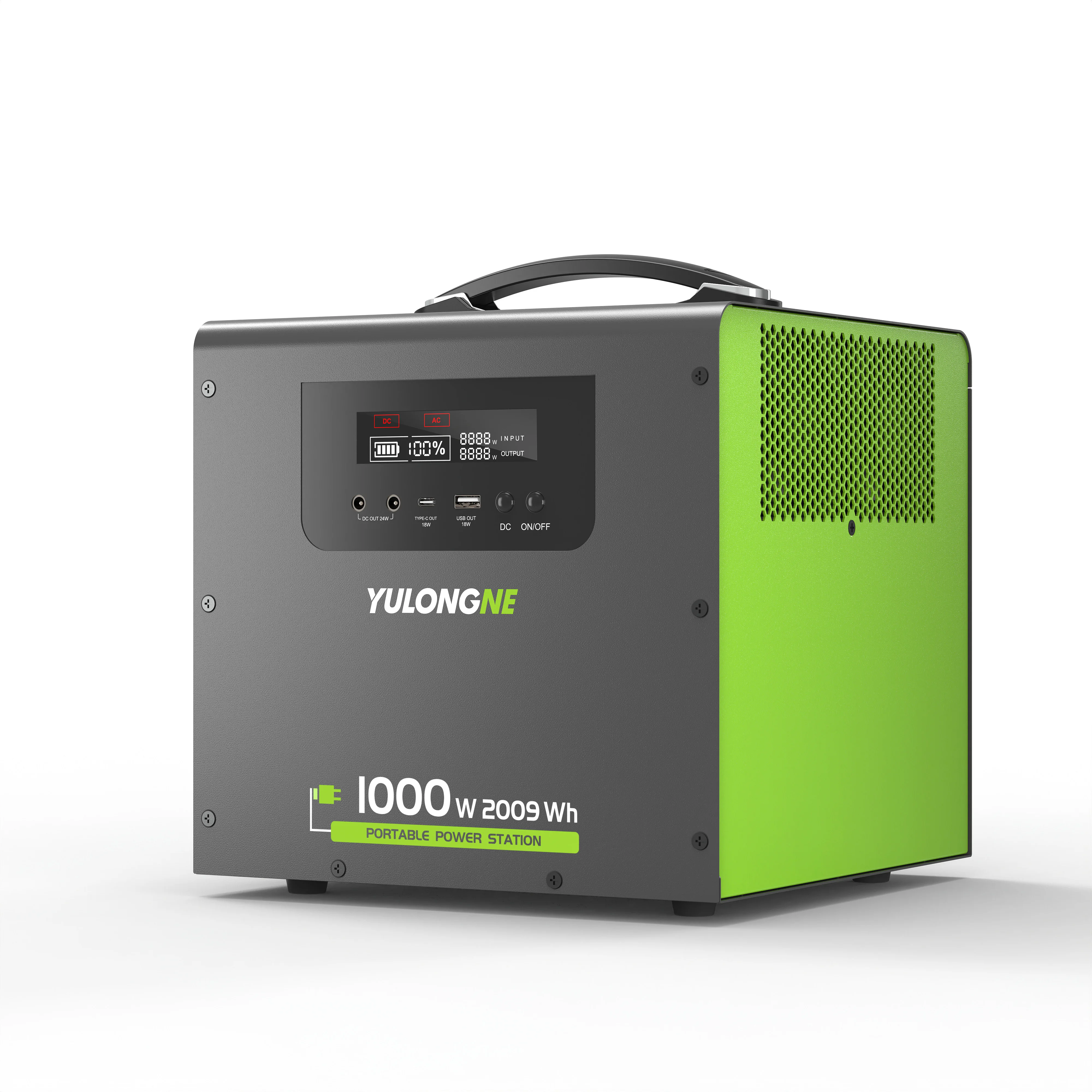 Yulongne 1000W Portable Power Station 2009.6Wh Large Capacity Solar Generator, Multiple Ports Emergency Power Supply for Camping Road Trip Home Use