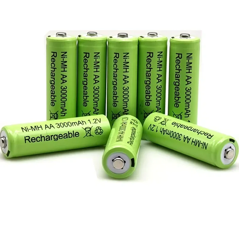 AA 1.2V 3000mAh NiMH 1.2V Rechargeable Batteries Green Battery Garden Solar Lamp LED Flashlight Lantern Lamp Torch