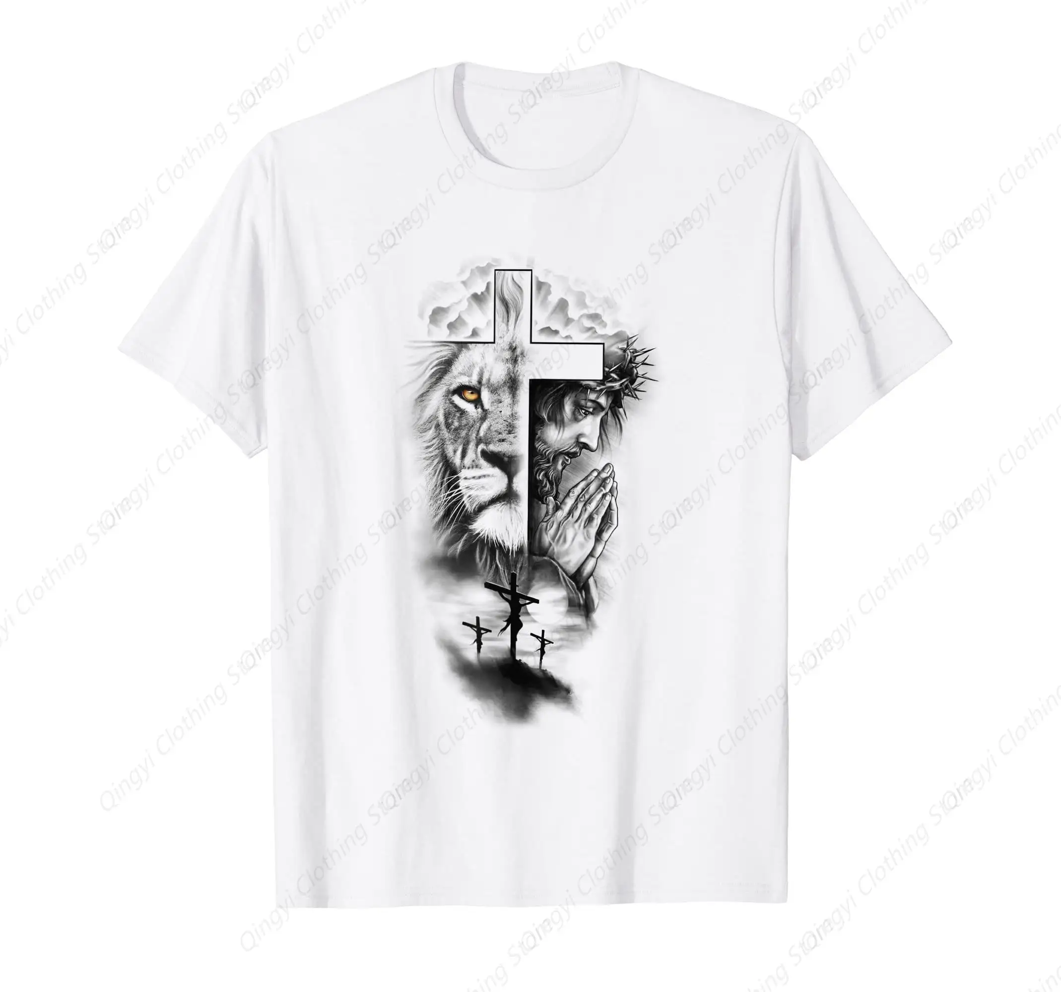 

Lion Cross Jesus Christian Lord God Believer Gift T-Shirt
