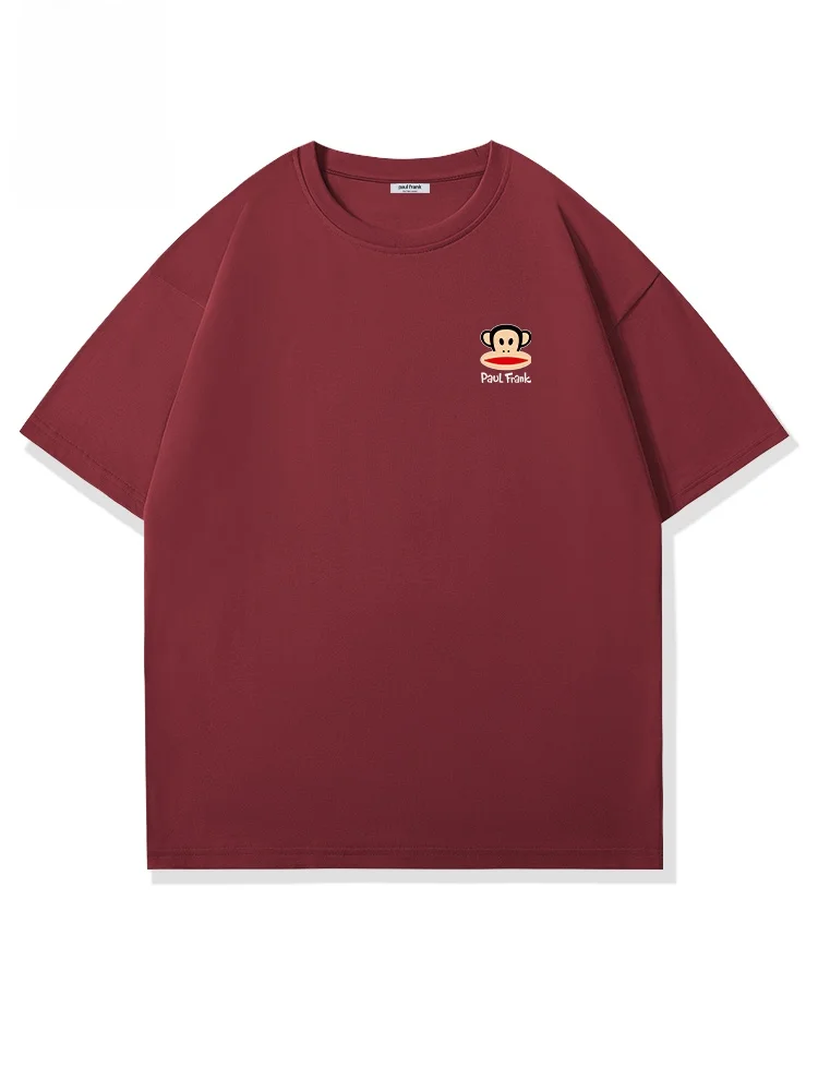 

Loose Fit ort Sve T-irt Monkey Couple Outfit Red New Year Visit Clothes Cotton Youth Faion Breathable